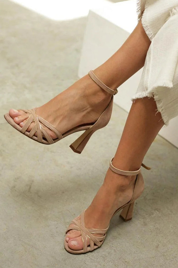 SANDALE À TALON À BRIDES CROISÉES