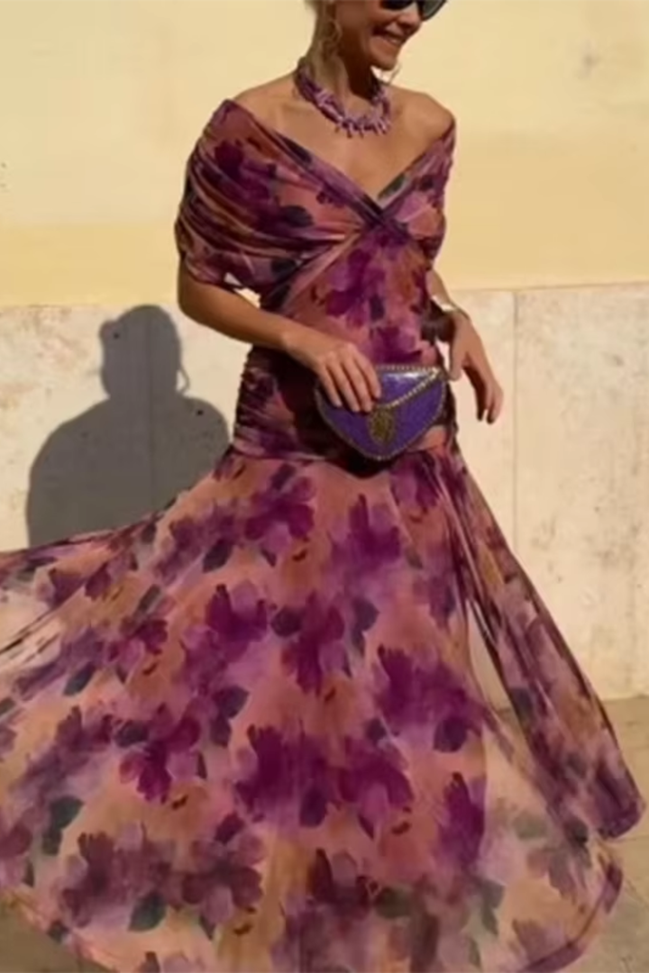 ANA | ROBE MAXI PLISSÉE ÉLÉGANTE