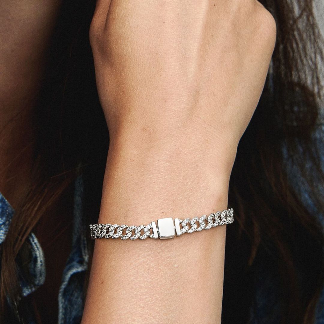 Bracelet Cubain en Moissanite