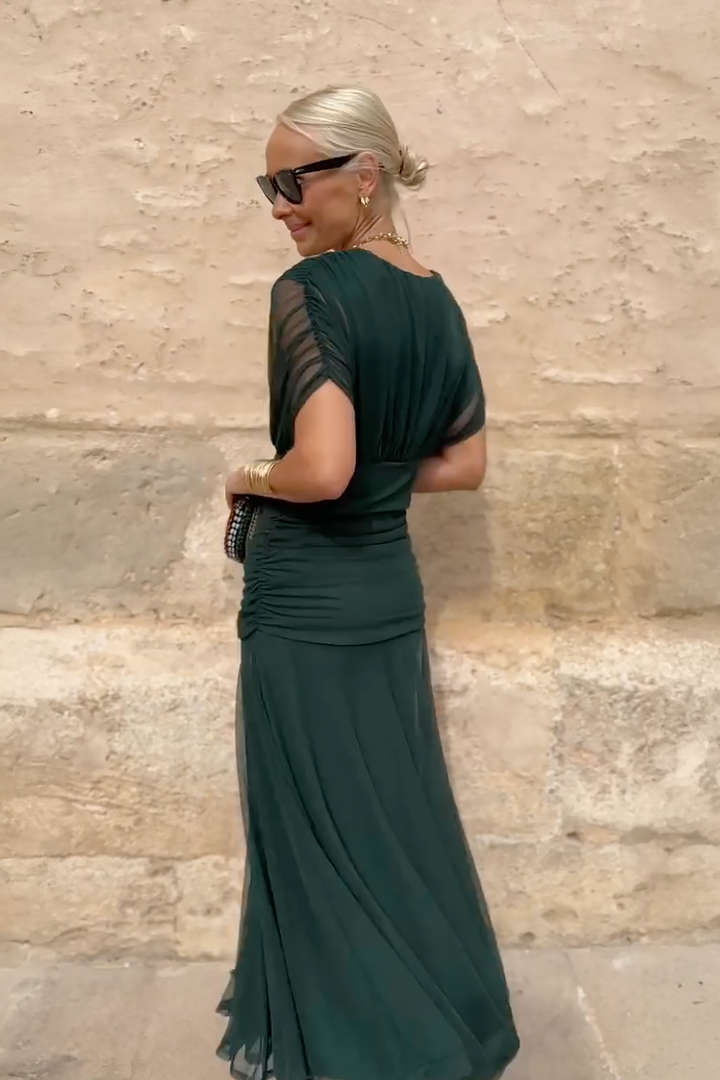 ANA | ROBE MAXI PLISSÉE ÉLÉGANTE