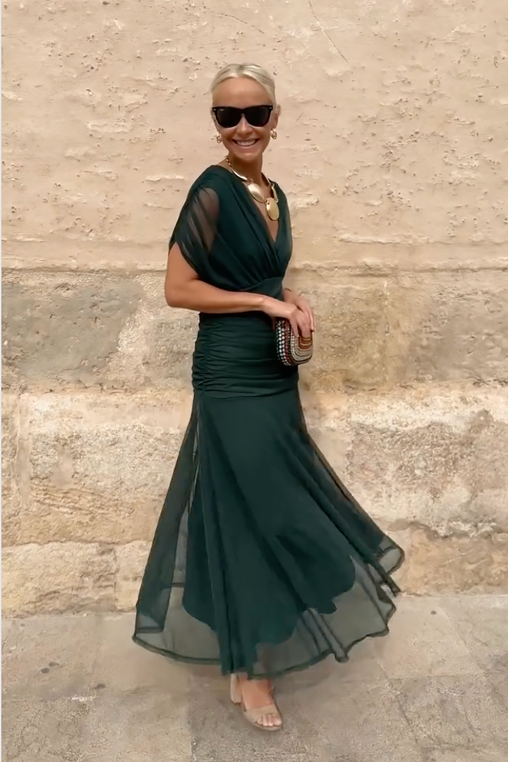 ANA | ROBE MAXI PLISSÉE ÉLÉGANTE