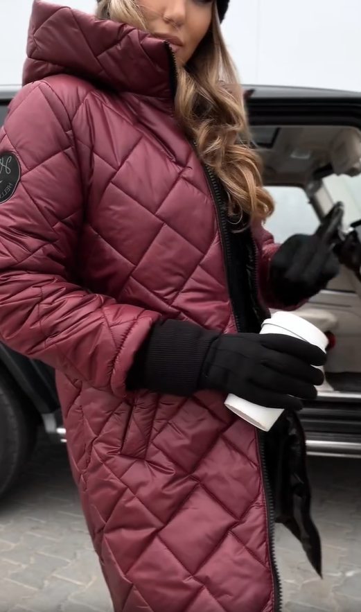 Bogna | Elegant Quilted Down Jacket with Hood