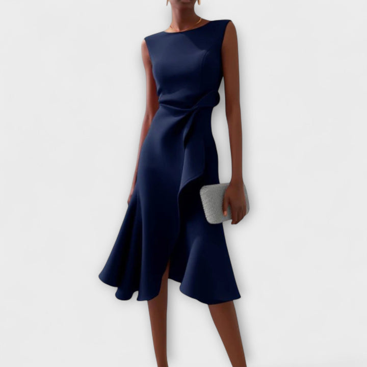 Juliette™ – Draped Asymmetrical Midi Dress