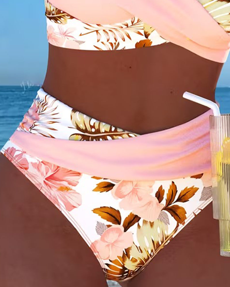 Bikini Contrast Fleurs Imprimé