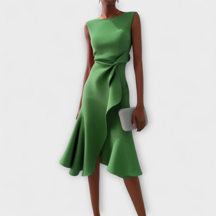 Juliette™ – Draped Asymmetrical Midi Dress