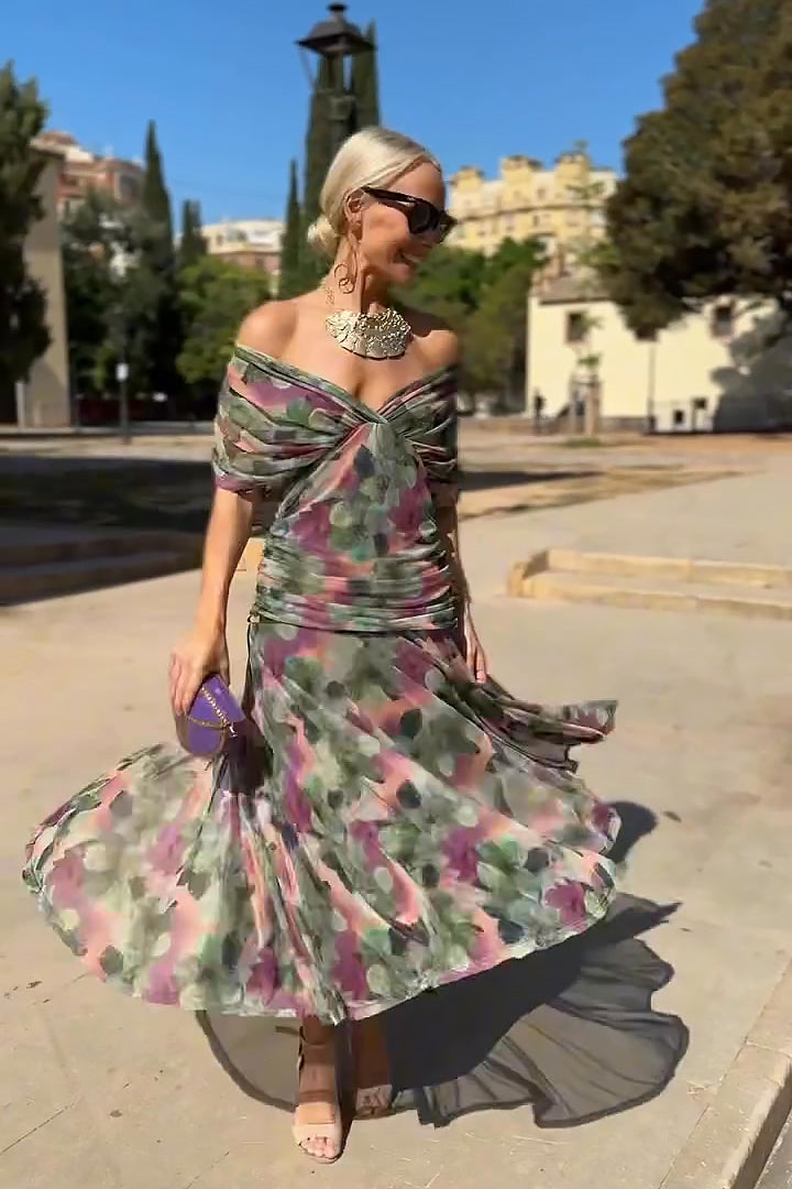 ANA | ROBE MAXI PLISSÉE ÉLÉGANTE