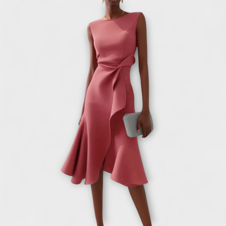 Juliette™ – Draped Asymmetrical Midi Dress