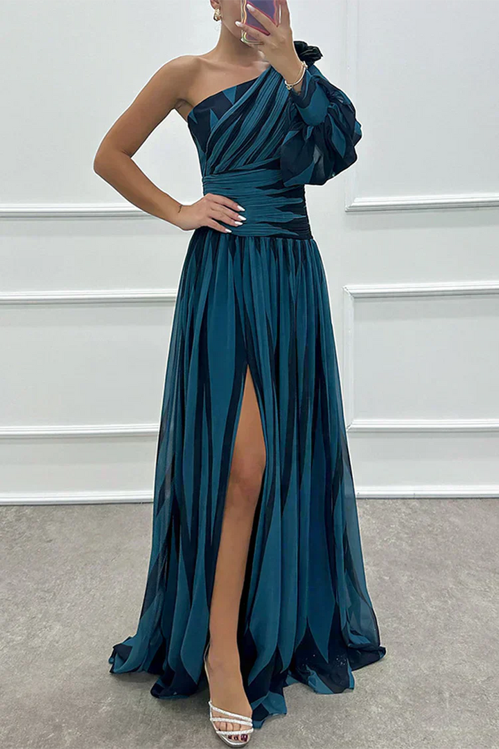 Shiloh - Robe Maxi Rayée Élégante à Une Épaule