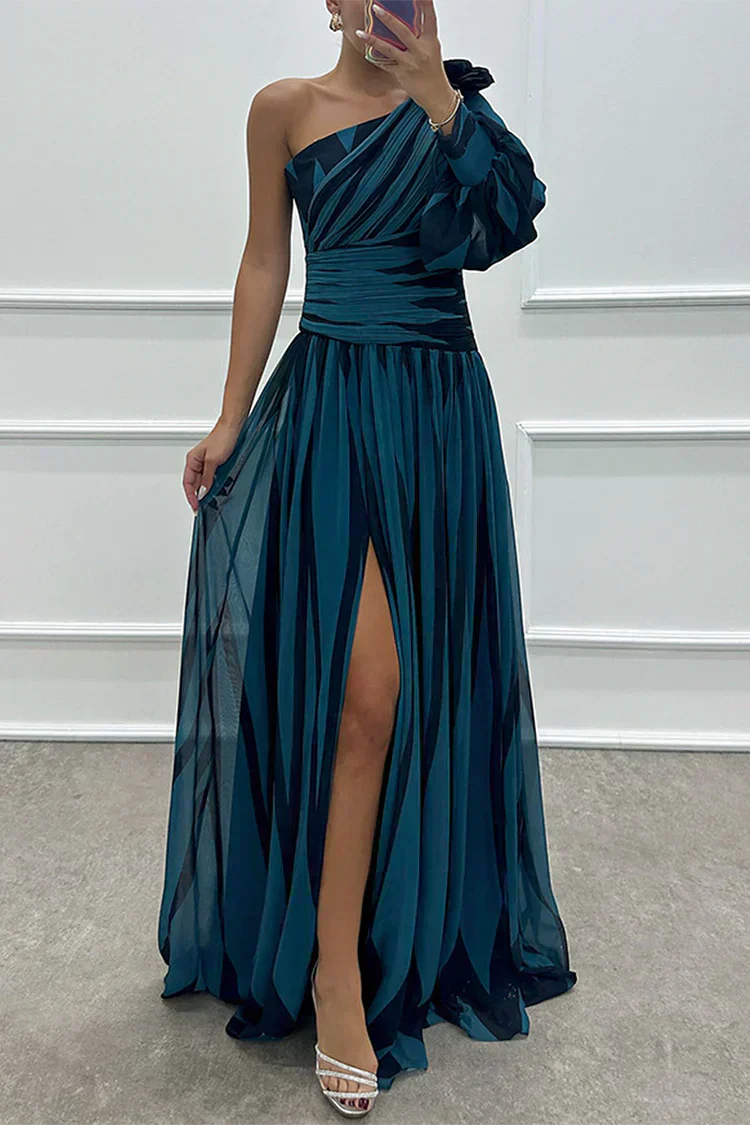 Shiloh - Robe Maxi Rayée Élégante à Une Épaule