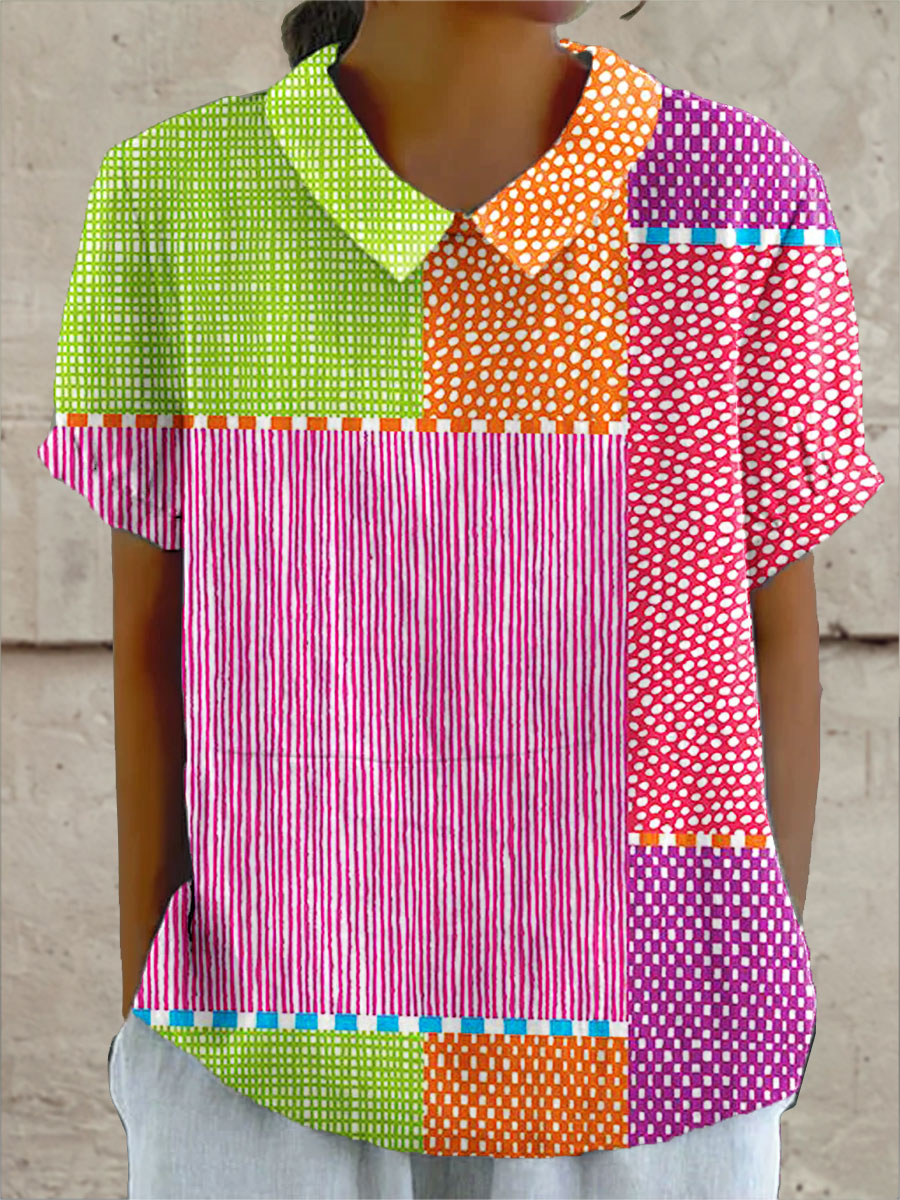 Zoe | Chemise Patchwork Colorée