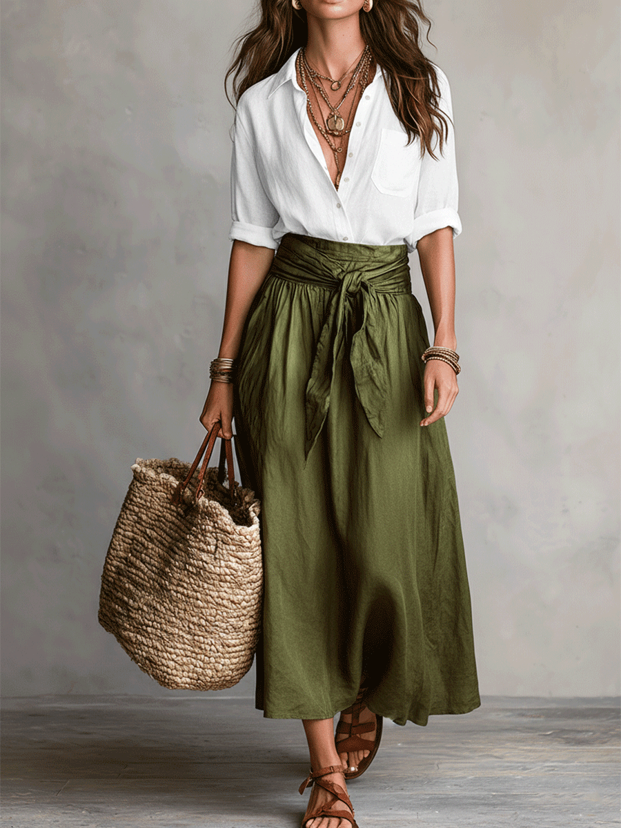 Vera™ | Ensemble de Jupe Boho Élégance Effortless Blanc