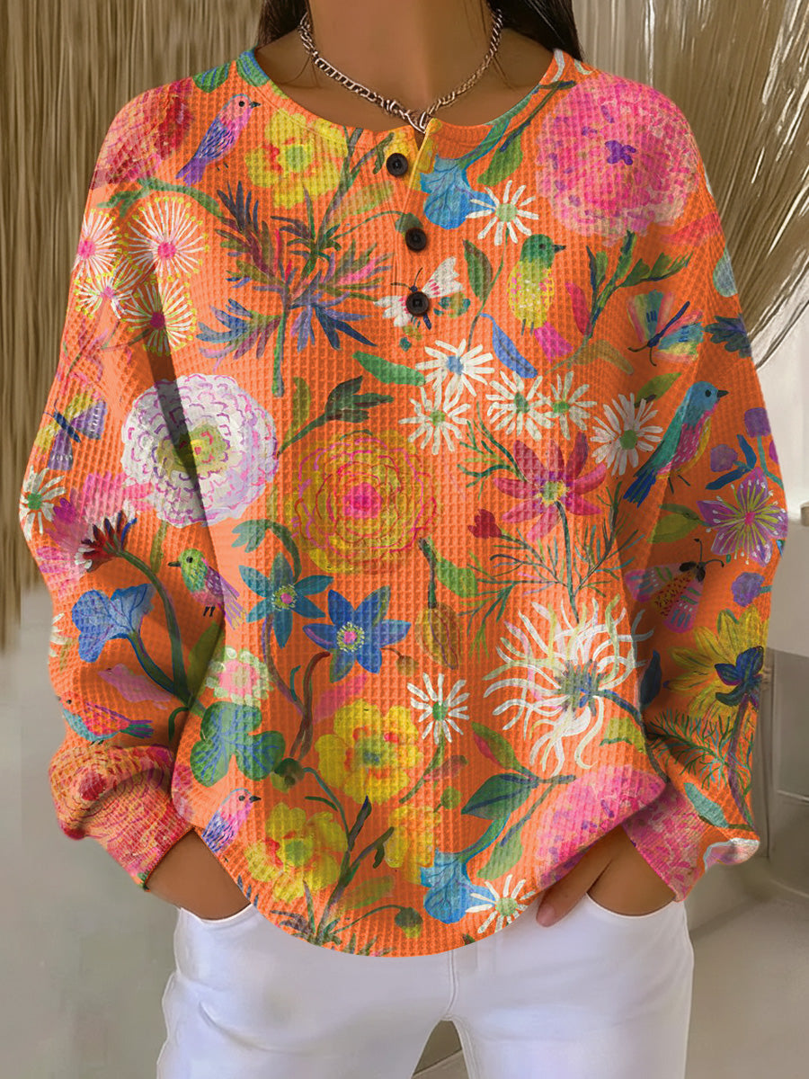 Freja™ - Pullover with Colorful Flower Pattern