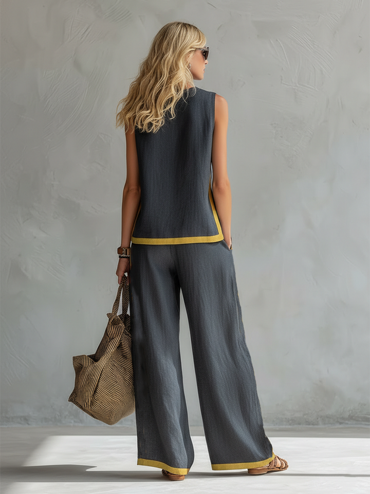 Ensemble de Deux Pièces Aurora en Lin Blanc