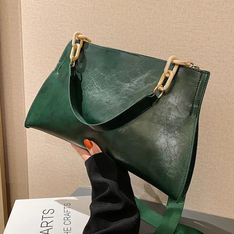 Elegant Soft Leather Shoulder Bag - Large Capacity Fashion Handbag