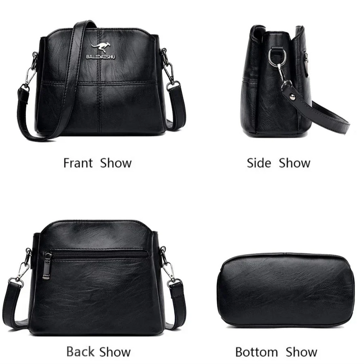 Elegant Embroidered Leather Tote and Crossbody Bag for Women