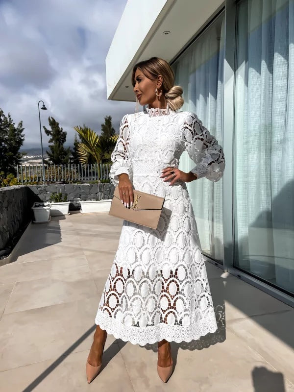 Georgia™ - Robe en Dentelle Française Élégante