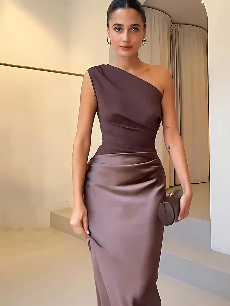Sophia | Robe Maxi avec un Guilt en Satin