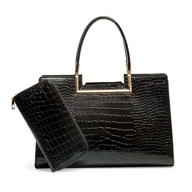 Leather Bag and Wallet Set