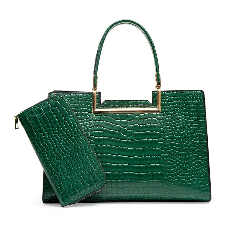 Leather Bag and Wallet Set