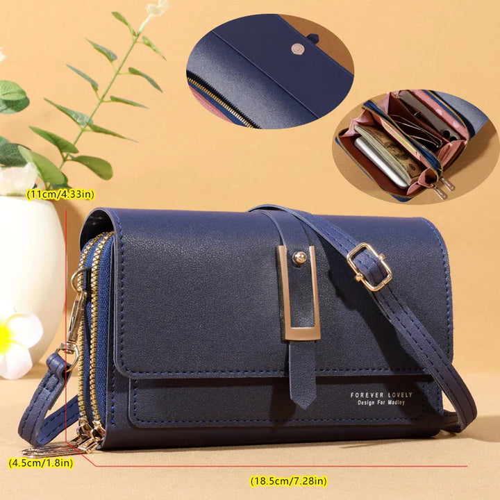 Elegant crossbody shoulder bag for women - Stylish mobile phone and card holder