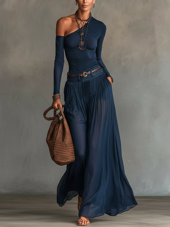 Monika – ensemble en tulle bleu marine amincissant