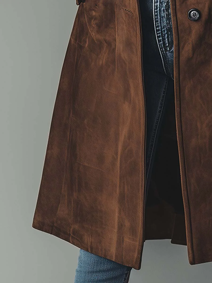 Teresa | Vintage Style Suede Trench Coat