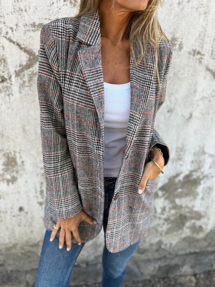 Manteau à carreaux Milly™ élégant