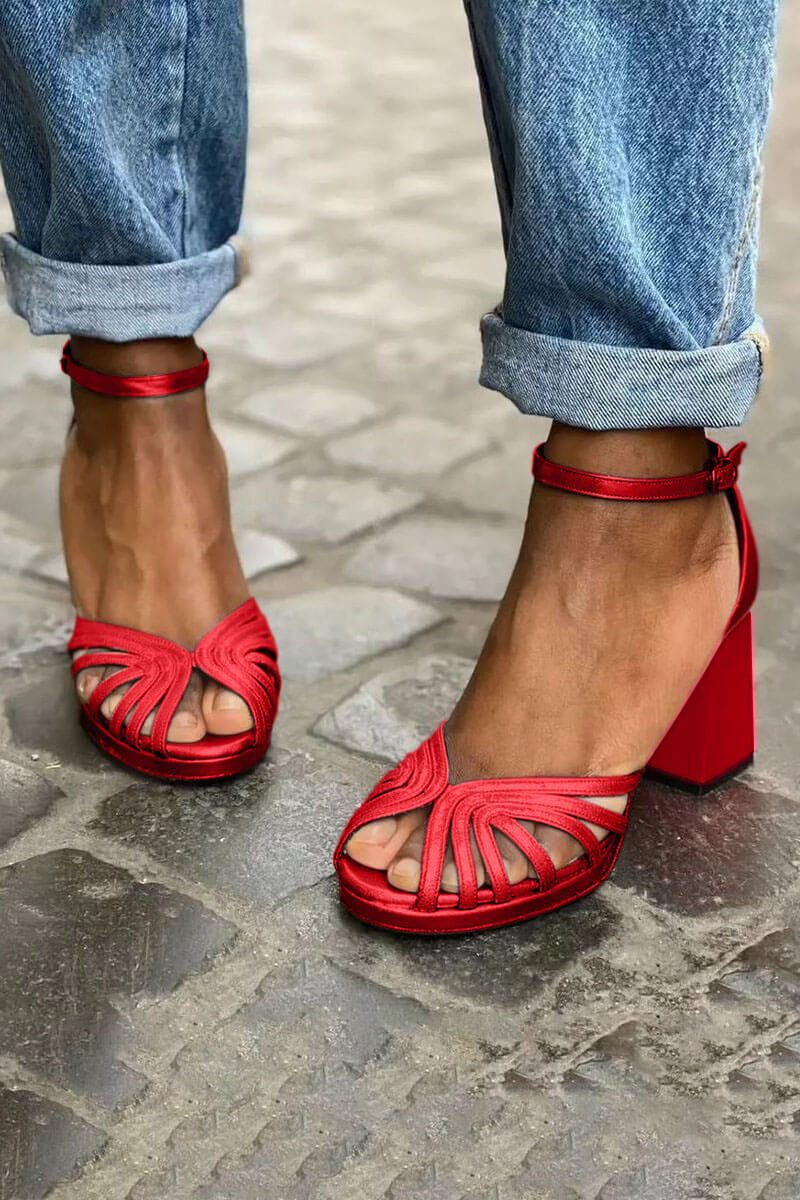 SANDALLES À TALON BICOLORES