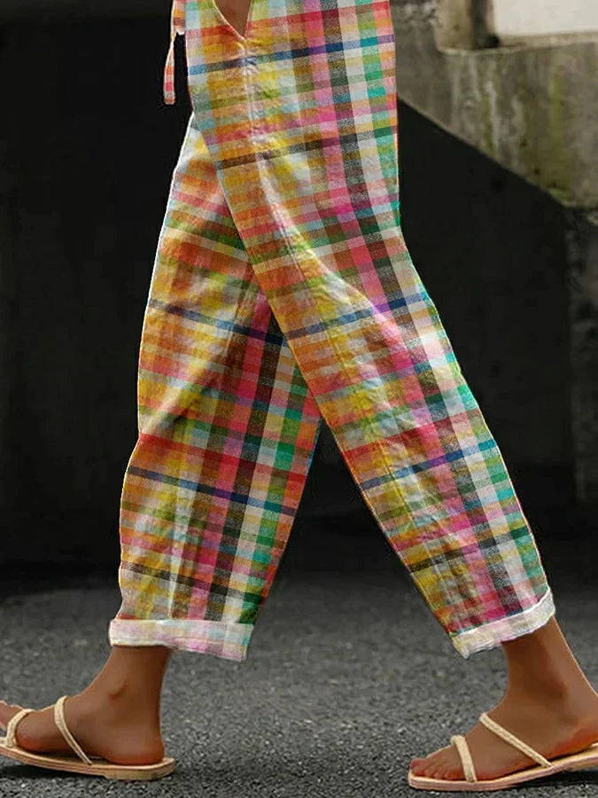 Gabrielle – PANTALONS CARREAUTÉS CONFORTABLES