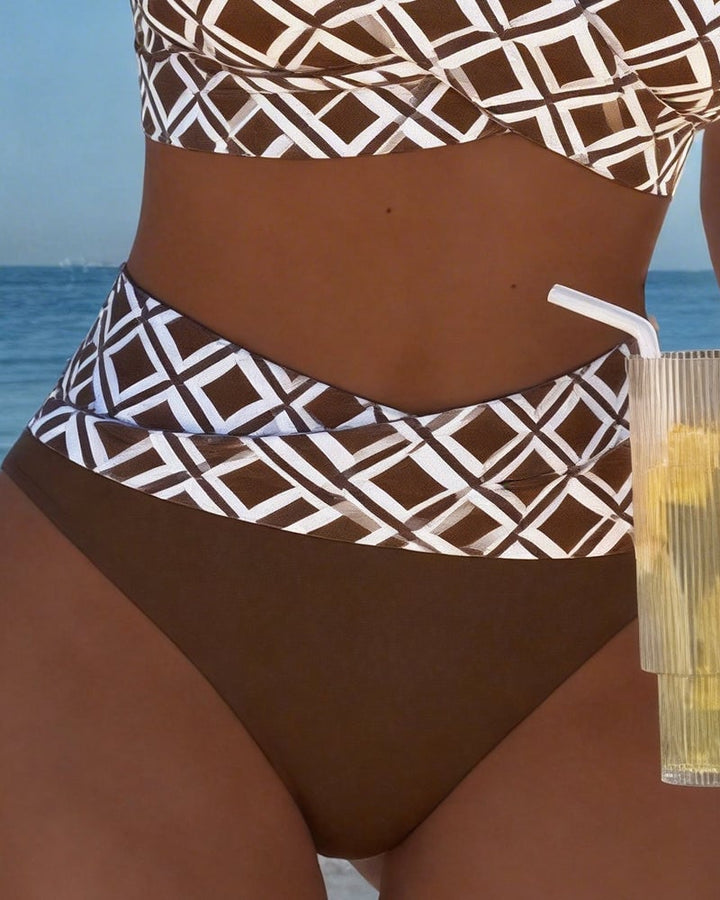Bikini Deux Pièces Avec Soutien-Gorge Et Motif En Diamant