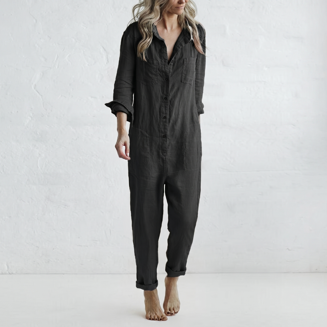 LooseStitch™ | Combinaison Femme à Manches Longues avec Boutonnage