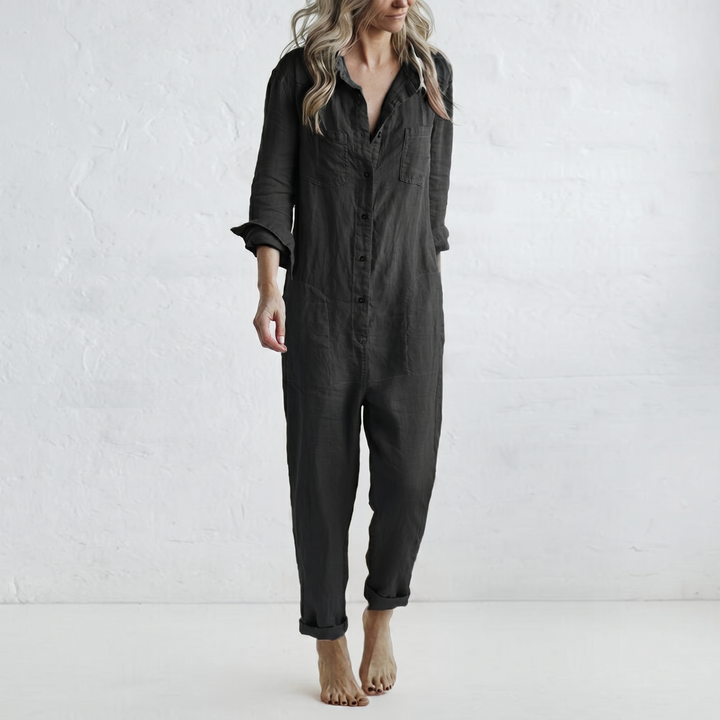 LooseStitch™ | Combinaison Femme à Manches Longues avec Boutonnage