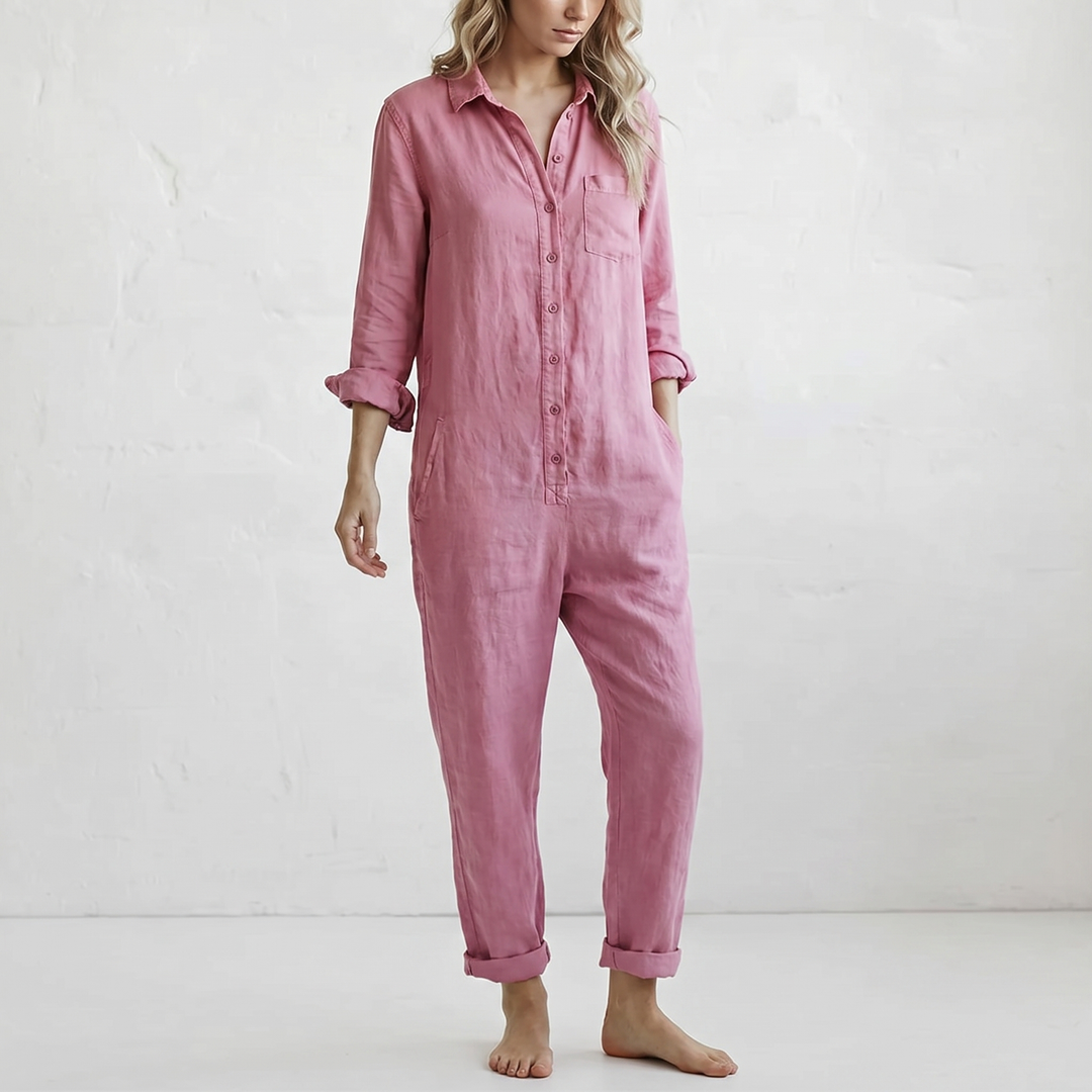 LooseStitch™ | Combinaison Femme à Manches Longues avec Boutonnage