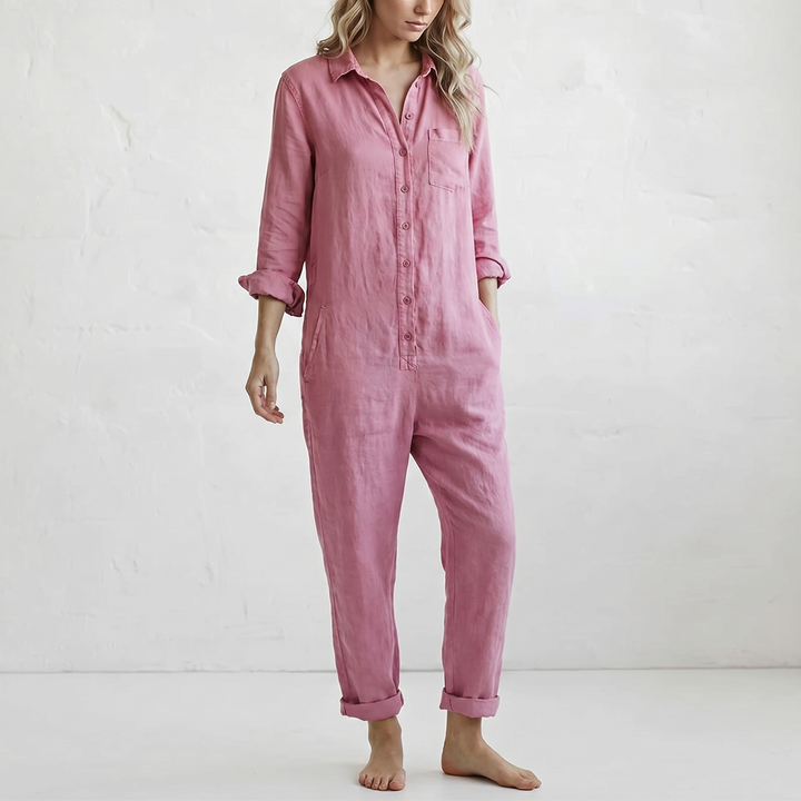 LooseStitch™ | Combinaison Femme à Manches Longues avec Boutonnage