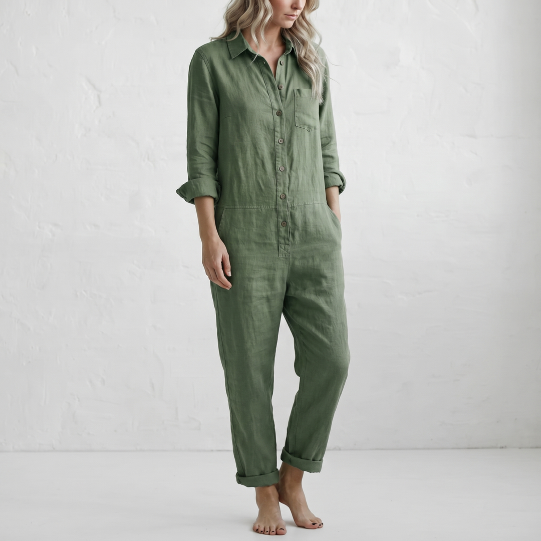 LooseStitch™ | Combinaison Femme à Manches Longues avec Boutonnage