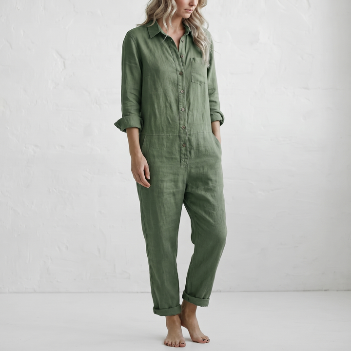 LooseStitch™ | Combinaison Femme à Manches Longues avec Boutonnage