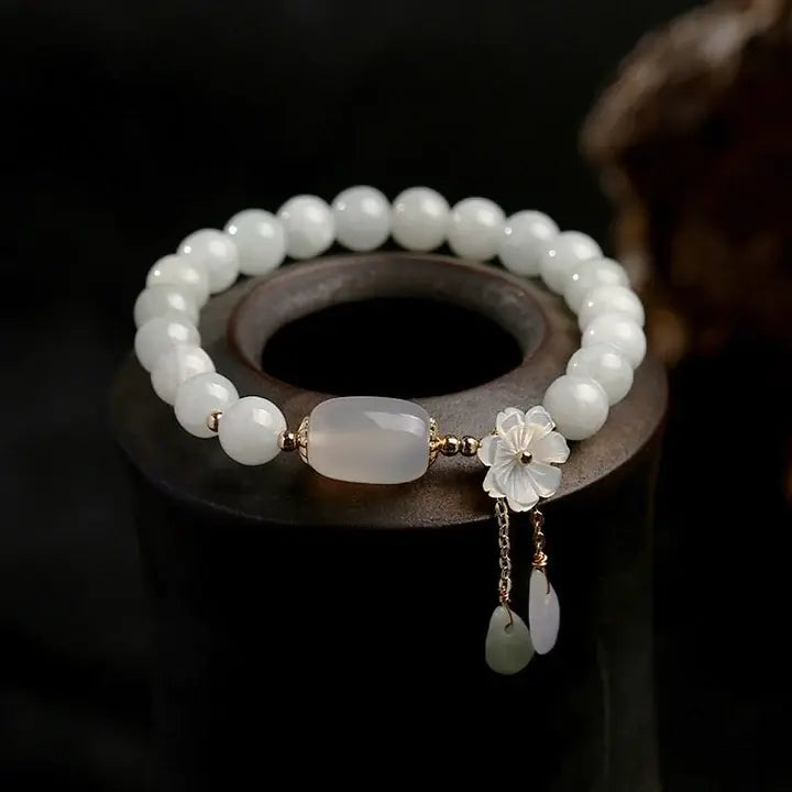 Bracelet en Aigue-Marine avec Perles
