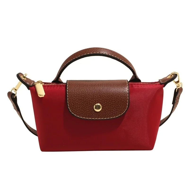 Mini Longchamp Bag, Dark Red